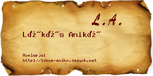 Lökös Anikó névjegykártya